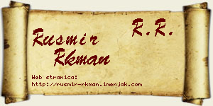 Rusmir Rkman vizit kartica